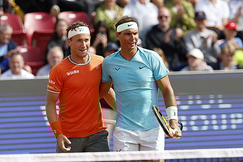 Norway's Casper Ruud and Spain's Rafael Nadal
